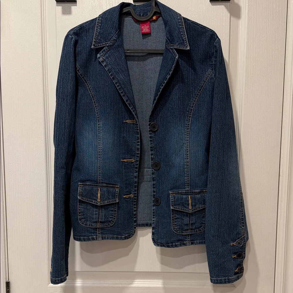 SO Dark Blue Jean Jacket with Button Details
